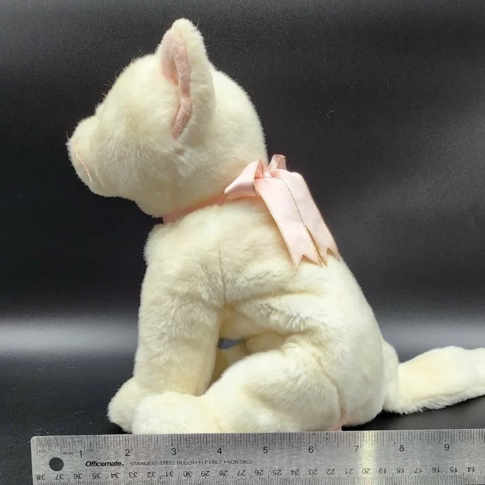 Ty White Flip the Cat Beanie Buddies 1999 Vintage Plush Stuffed Animal Blue Eyes